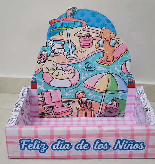 Cajita con temática de verano infantil