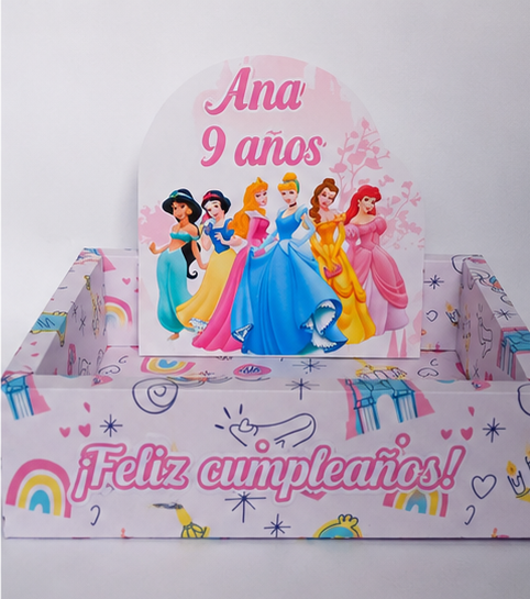 Cajita de princesas para cumpleaños